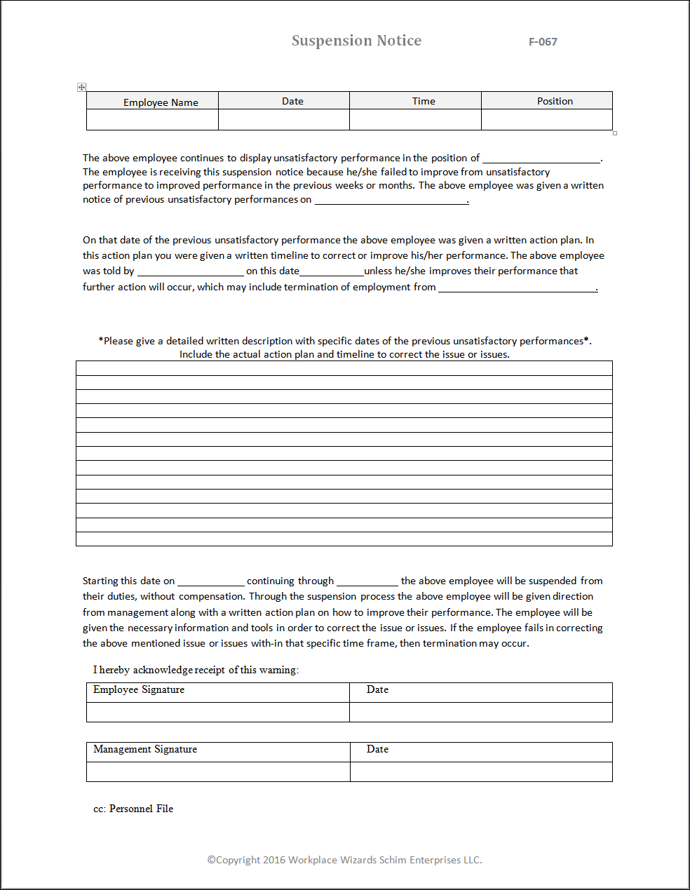 The Suspension Notice Workplace Wizards Restaurant Consulting